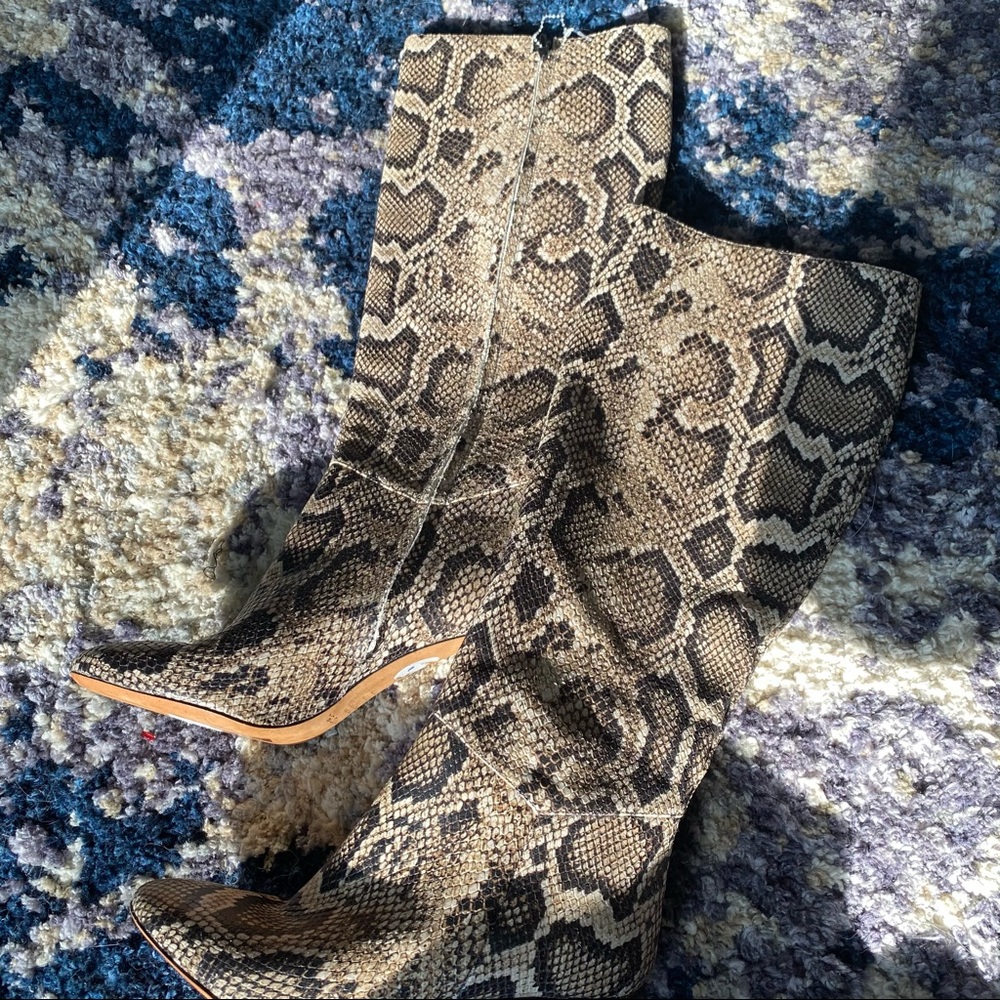 Vince Vita Snake Leather Knee High Tall Boots